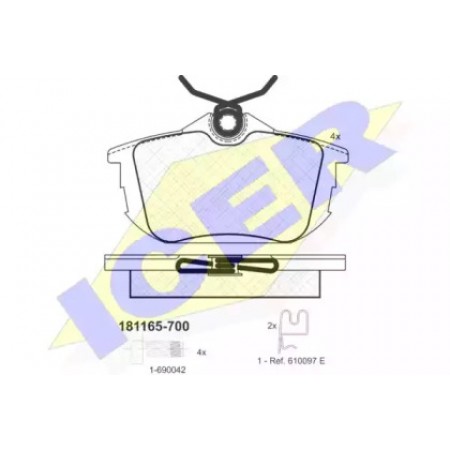 Колодки тормозные (задние) Mitsubishi Carisma/Colt/Space Star/Volvo S40 95-12 181165-700