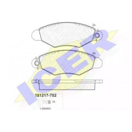 Колодки тормозные (передние) Renault Kangoo 98- (Bosch/Bendix) 181217-702