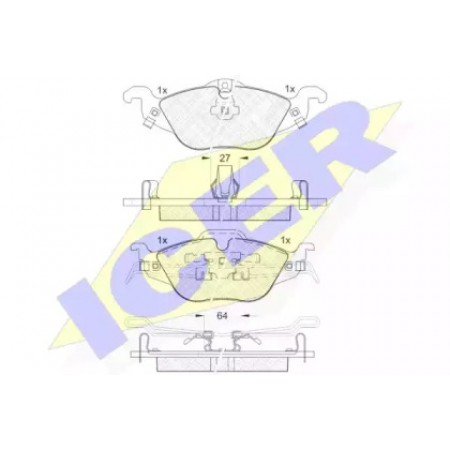 Колодки тормозные (передние) Opel Astra G 98- (Ate - Teves) 181249
