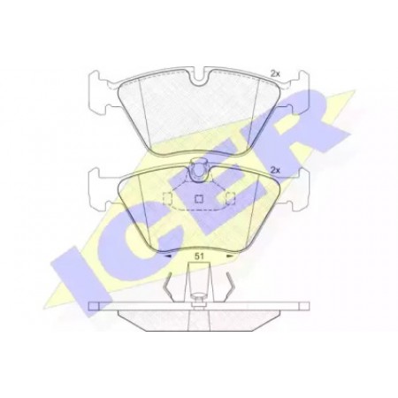 Колодки тормозные (передние) BMW 5 (E39)/3 (E46) 95-07 (Ate - Teves) 181296