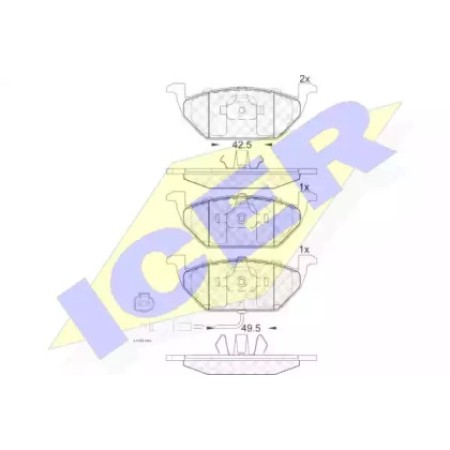Колодки тормозные (передние) VW Caddy/Golf 03- (с датчиком) (Ate - Teves) 181349