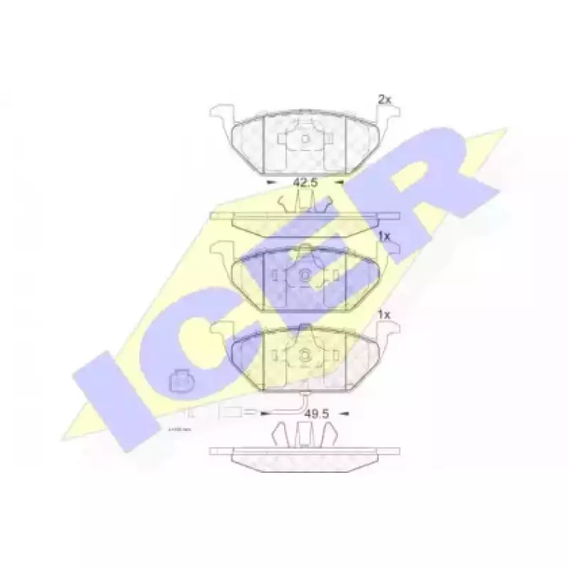 Колодки тормозные (передние) VW Caddy/Golf 03- (с датчиком) (Ate - Teves) 181349