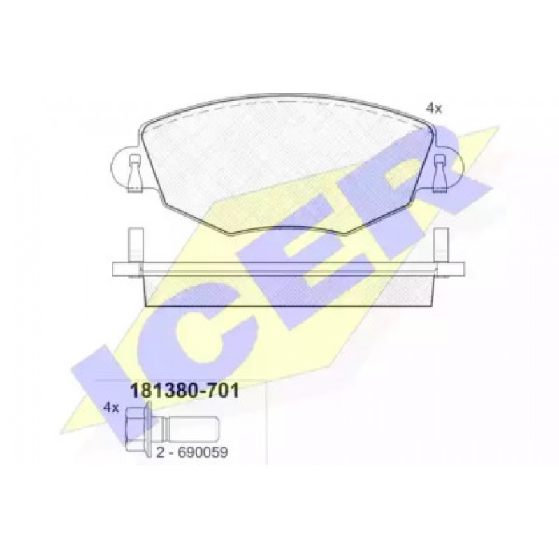 Колодки тормозные (передние) Ford Mondeo III 00-07 (Bosch) 181380-701