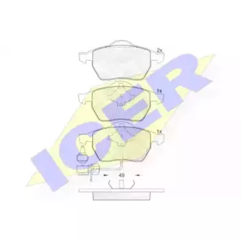 Колодки тормозные (передние) Seat Alhambra/VW Sharan 1.8-1.9TDI 95-10 (Ate - Teves)/(с датчиком) 181384