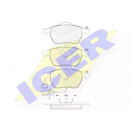 Колодки тормозные (передние) Seat Alhambra/VW Sharan 1.8-1.9TDI 95-10 (Ate - Teves)/(с датчиком) 181384