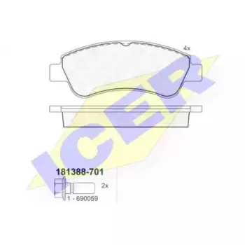Колодки тормозные (передние) Citroen Berlingo/Peugeot Partner 03- (Bosch) 181388-701