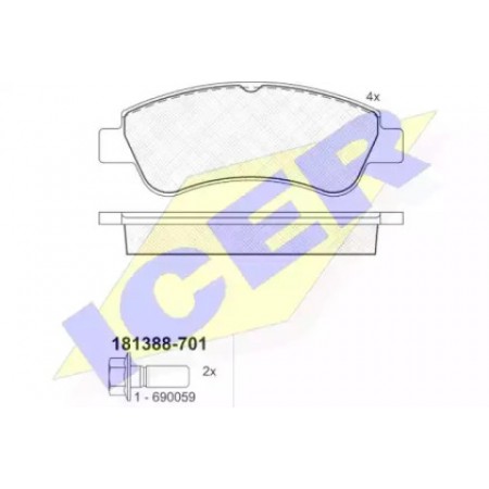 Колодки тормозные (передние) Citroen Berlingo/Peugeot Partner 03- (Bosch) 181388-701