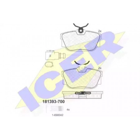 Колодки тормозные (задние) VW T4 90-03 (Lucas - Girling)/(с датчиками) 181393-700