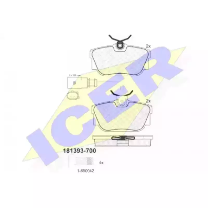 Колодки тормозные (задние) VW T4 90-03 (Lucas - Girling)/(с датчиками) 181393-700