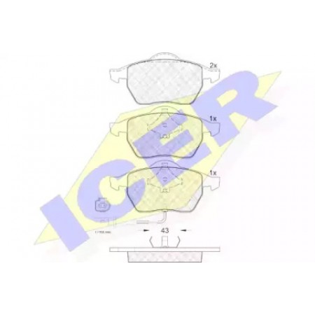 Колодки тормозные (передние) Audi A3/TT/VW Golf IV/Skoda Octavia 96-06 (Teves) (с датчиком) 181396