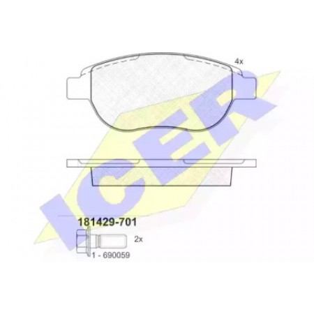 Колодки тормозные (передние) Citroen C4 1.6 THP/VTi 04-/Peugeot 207/307 02- (Bosch) 181429-701