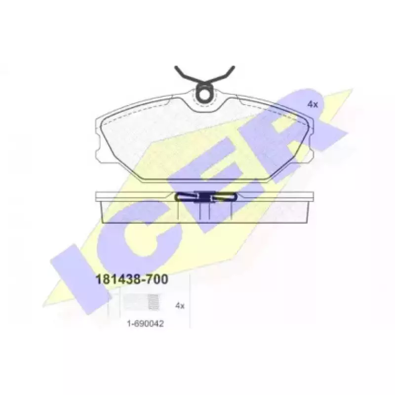 Колодки тормозные (передние) Renault Clio II 00-/Megane/Laguna/Scenic 96-03 (Lucas - Girling) 181438-700