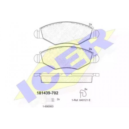 Колодки тормозные (передние) Peugeot 206 98-/306 93-03 (Bosch) 181439-702