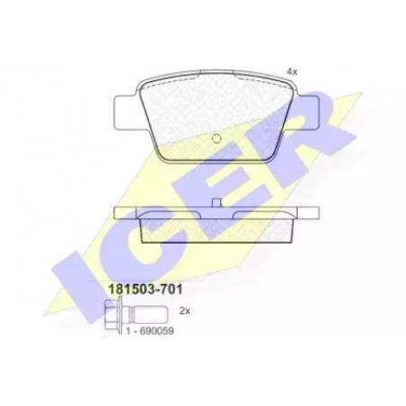 Колодки тормозные (задние) Fiat Bravo 08-14/Stilo 01-10 181503-701