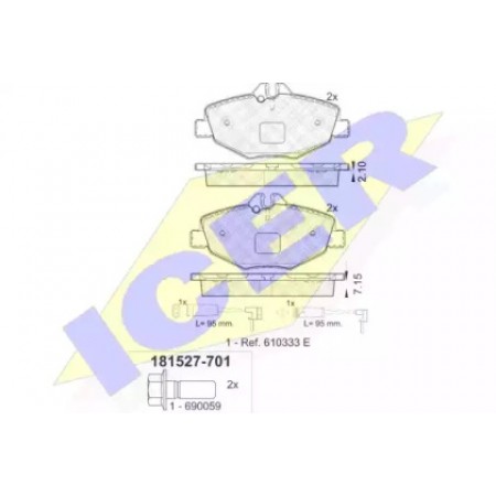 Колодки тормозные (передние) MB E-class (W211) 02-09 (Bosch) (с датчиками) 181527-701