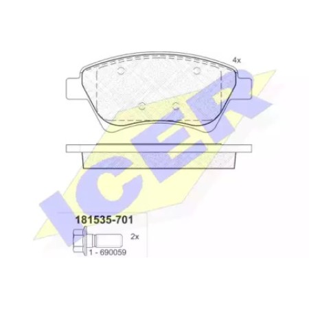 Колодки тормозные (передние) Renault Kangoo 4x4 97-/Megane II 01-/Scenic II/III 03-  181535-701