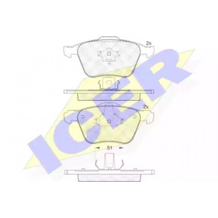 Колодки тормозные (передние) Volvo S60/S80/XC90 98-15 181551