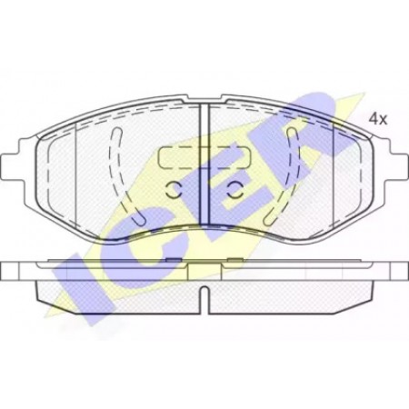 Колодки тормозные (передние) Chevrolet Aveo 03- (Akebono) 181566