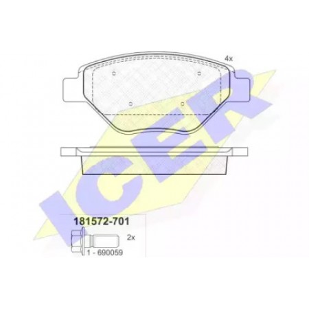 Колодки тормозные (передние) Renault Megane II 1.4 02- (Bosch) 181572-701
