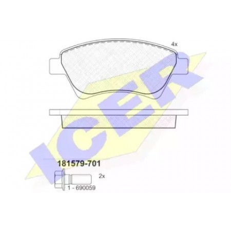 Колодки тормозные (передние) Renault Kangoo 4x4 01- (Bosch) 181579-701