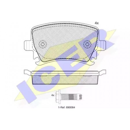 Колодки тормозные (задние) VW Caddy/Golf/Passat/Audi A4/A6 03- (TRW) 181600-703