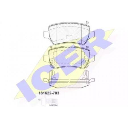 Колодки тормозные (задние) Opel Combo/Astra 01- (TRW) 181622-703
