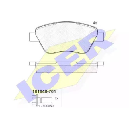 Колодки тормозные (передние) Fiat Doblo 00- (Bosch) 181648-701