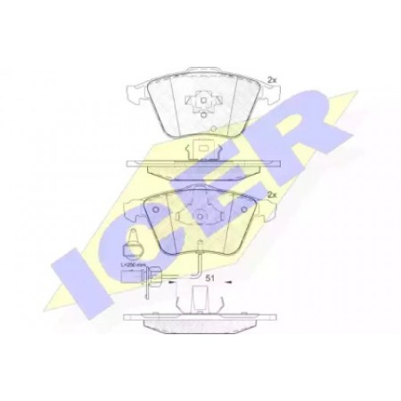 Колодки тормозные (передние) Audi A4/A6/A8 02- (с датчиками) (Ate-Teves) 181654