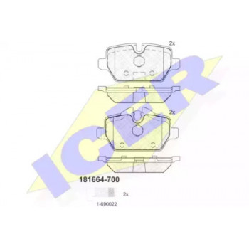 Колодки тормозные (задние) BMW 3 (E90-E93) 00-13/1 (E81/82/87) 03-13 (TRW) 181664-700