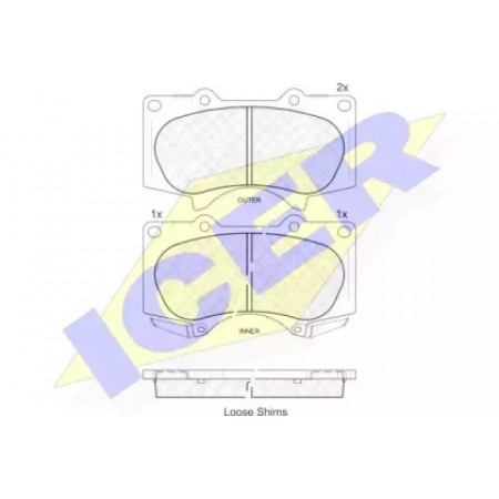 Колодки тормозные (передние) Toyota Land Cruiser 02- 181665