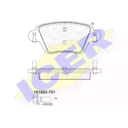 Колодки тормозные (задние) Renault Kangoo 4x4/Kangoo Express 97-/Nissan Kubistar 03- (Bosch) 181682-701