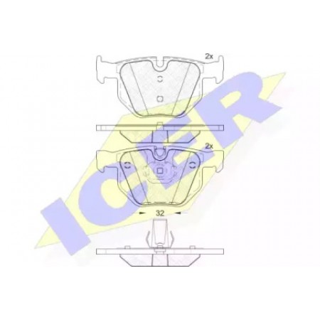 Колодки тормозные (задние) BMW X5/X6 06- (Ate - Teves) 181685-202