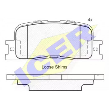 Колодки тормозные (задние) Toyota Camry 01-14 (92.8x37.65x15.1) 181706