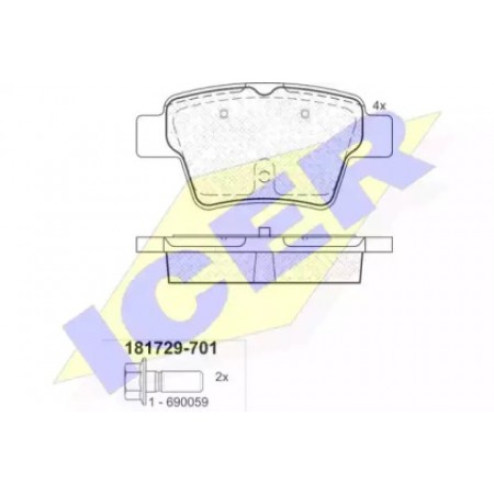 Колодки тормозные (задние) Citroen C4/Peugeot 307 04- (Bosch) 181729-701