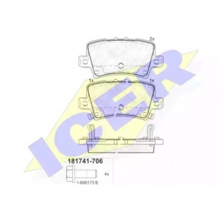 Колодки тормозные (задние) Honda Civic 1.4-2.2 05- (Lucas) 181741-706