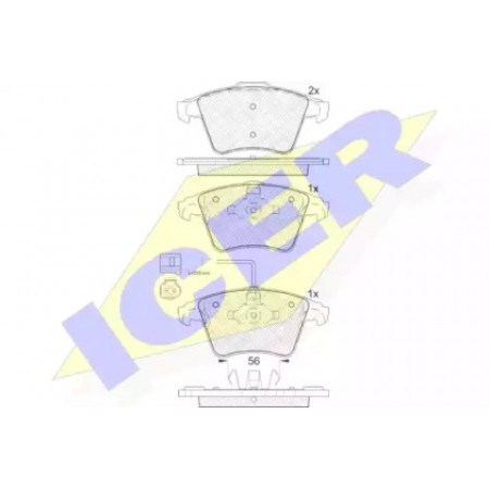Колодки тормозные (передние) VW T4/T5/Multivan V 03- (Ate - Teves)/(с датчиком) 181778