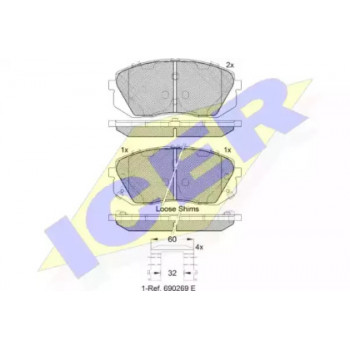 Колодки тормозные (передние) Hyundai Tucson 09-/ I40 11-/ IX35 10-/ Kia Sportage 04- 181826-201