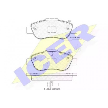 Колодки тормозные (передние) Fiat Panda/500 03-/Ford Ka II 08- (с датчиком) 181843