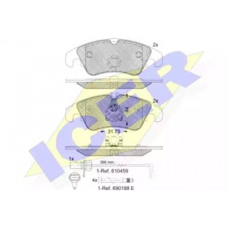 Колодки тормозные (передние) Audi A4/A5/A7 07- (TRW)/(с датчиком) 181862