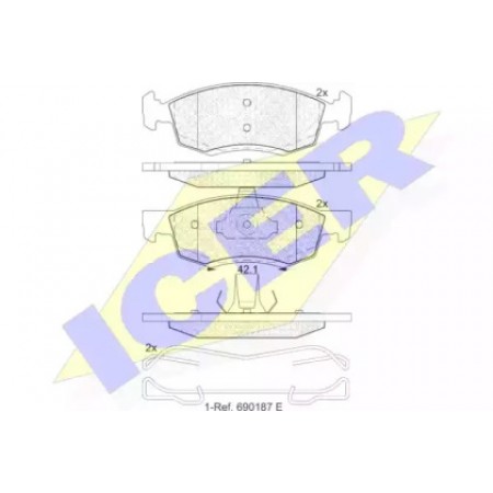 Колодки тормозные (передние) Renault Logan 04-/Nissan NP200 08- 181924