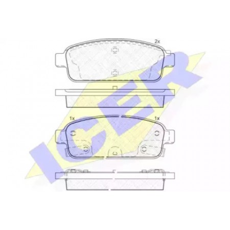 Колодки тормозные (задние) Opel Astra J 09 - R16 (Ate - Teves) 181943