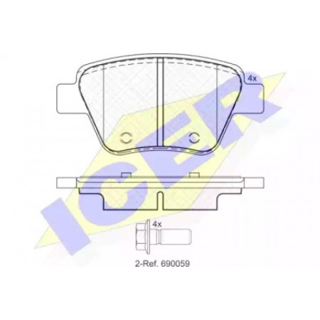 Колодки тормозные (задние) VW Caddy III/Golf VI/VII/Passat VIII 10- (Bosch) 181967