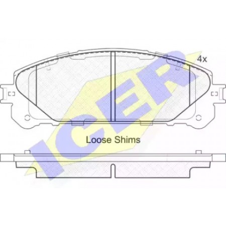 Колодки тормозные (передние) Lexus RX 08-/Toyota Rav4 12-/Camry 17- (166.7x59.4x17.6) 181982