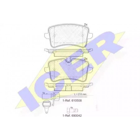 Колодки тормозные (задние) Audi A5/A6/A7 07- (Trw) (с датчиком L=215mm) 181986-203