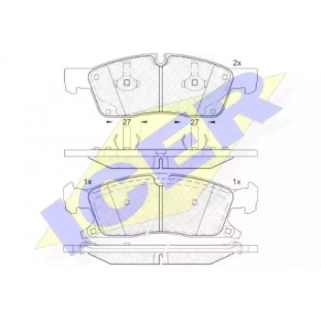 Колодки тормозные (передние) MB M-class (W166)/GLE (W166)/Jeep Grand Cherokee IV 2.1D-6.4i 10- 181988