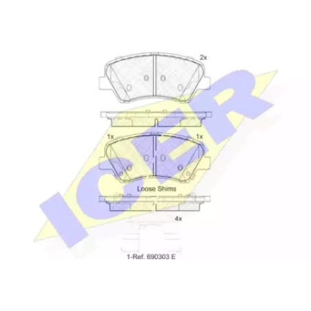 Колодки тормозные (передние) Hyundai Elantra 10-/ i30 11-/ Kia Ceed/Cerato 12- R15 182029