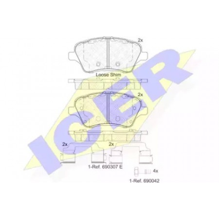 Колодки тормозные (передние) Ford Transit Courier 14-/Fiesta 08- (TRW) 182108
