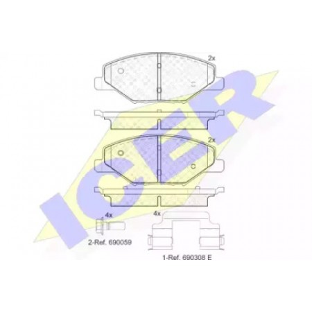Колодки тормозные (передние) Skoda Fabia 10- 182110
