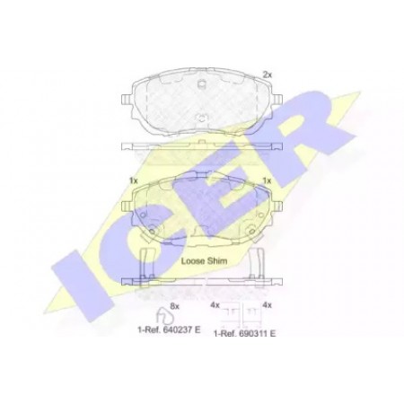 Колодки тормозные (передние) Toyota Auris II/Corolla 12- (Bosch) 182129