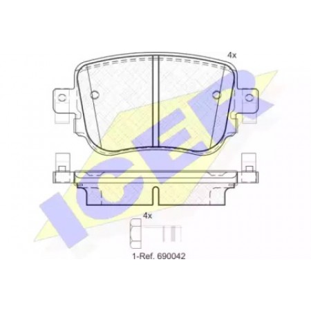Колодки тормозные (задние) VW Caddy IV 15-/Skoda Octavia 12- 182152